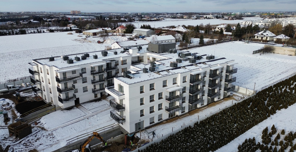 Inwestycja w zimowej odsłonie.