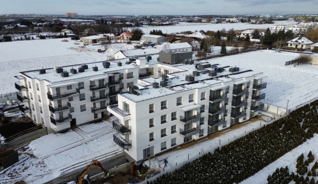 Inwestycja w zimowej odsłonie.